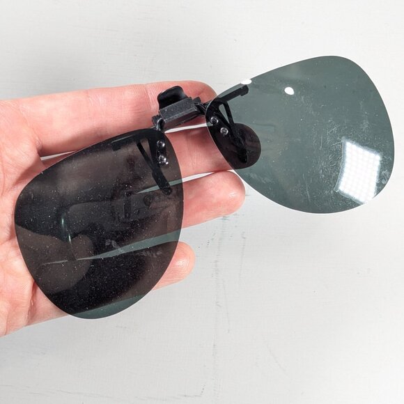 Vintage Aviator sun shade clip-on sunglasses fronts - Picture 6 of 10